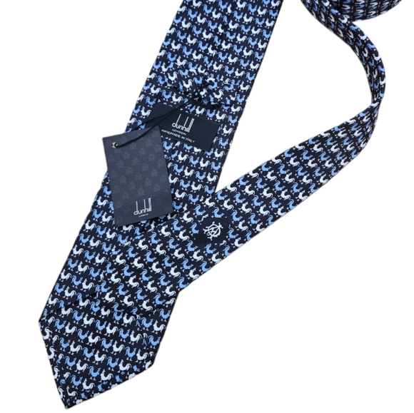 🆕DUNHILL Current Blue Rooster Silk LUXURY Tie ITALY - Picture 3 of 3